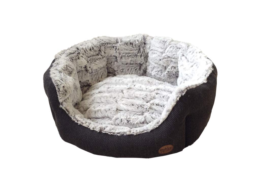 Nobby Komfort Bett oval "CACHO" dunkelgrau L x B x H: 45 x 40 x 19 cm dunkelgrau 45 x 40 x 19 cm, du