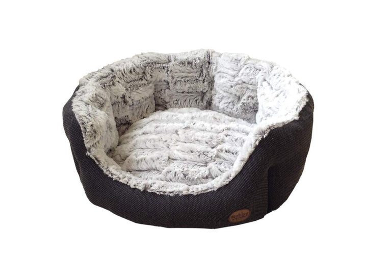 Nobby Komfort Bett oval "CACHO" dunkelgrau L x B x H: 45 x 40 x 19 cm dunkelgrau 45 x 40 x 19 cm, du