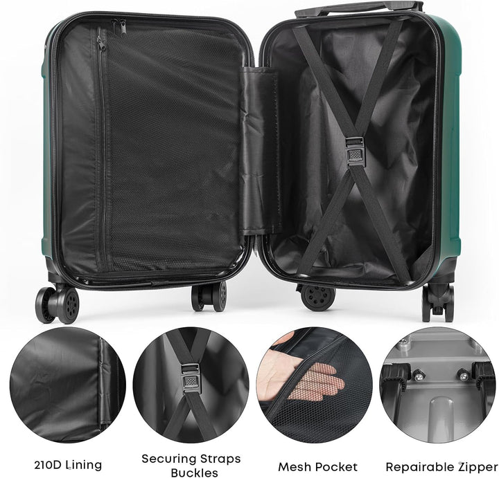 Reisekoffer Set 4-teilig, Trolley Kofferset mit 1 Reisetasche, 1 Kulturbeutel, Rollkoffer Handgepäck