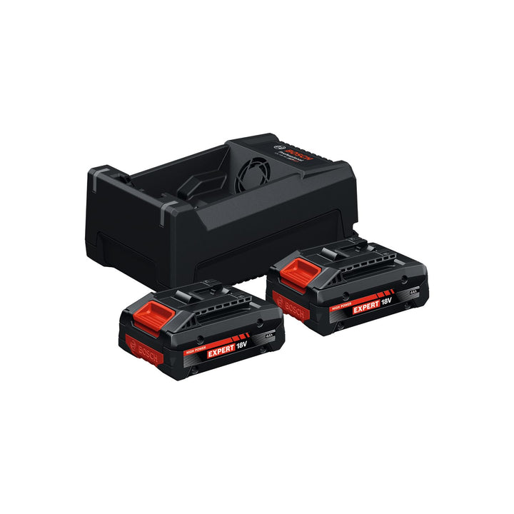 Bosch EXPERT 18V System Hochleistungs-Starter-Set EXBA18V-40 kombiniert mit Schnellladegerät GAL 12V