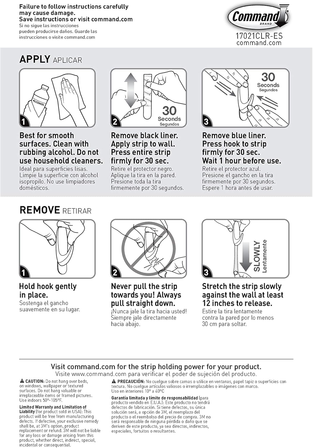 Command Mittelgrosse, transparente Haken, 9 Nachfüllstreifen, 9 Stück 9 Refill Strips Transparent, 9