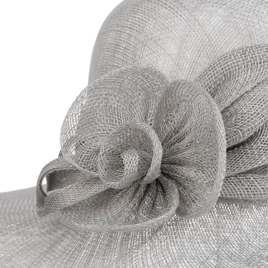 Seeberger Jella Flower Sinamay Strohhut Damenhut Anlasshut Sinamayhut 54-57 Grau, 54-57 Grau