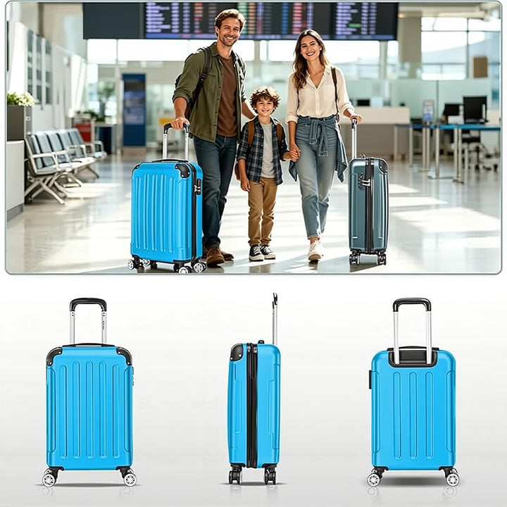 3tlg Kofferset, Trolley Koffer Reisekofferset, (55/66/76CM), Handgepäck Koffer, 360°drehbare Hartsch