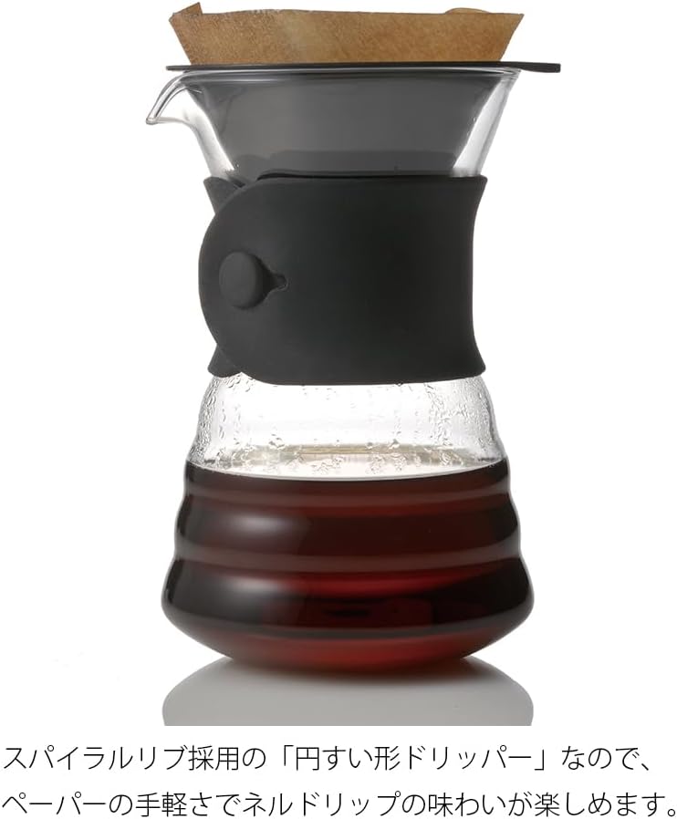 Hario VDD-02B VD 700 ml V60 Drip Dekanter Pourover Coffee Brewer Server für 2–3 Tassen,,Transparent