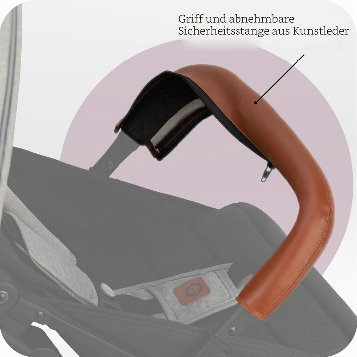 MoMi ESTELLE Kinderwagen ab 6. Monat (bis 15 kg), klappbarer Buggy mit 5-Punkt-Sicherheitsgurt, Eink