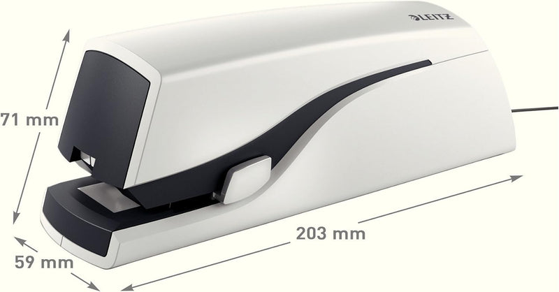 Leitz Elektrisches Flachheftgerät für 20 Blatt, Netzbetrieb, Inkl. Heftklammern, Perlweiss, NeXXt-Se