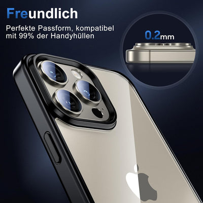 UniqueMe für iPhone 15 Pro/iPhone 15 Pro Max Kameraschutz - [Kratzfest, Stabil] Ultra-Klar 9H Härte