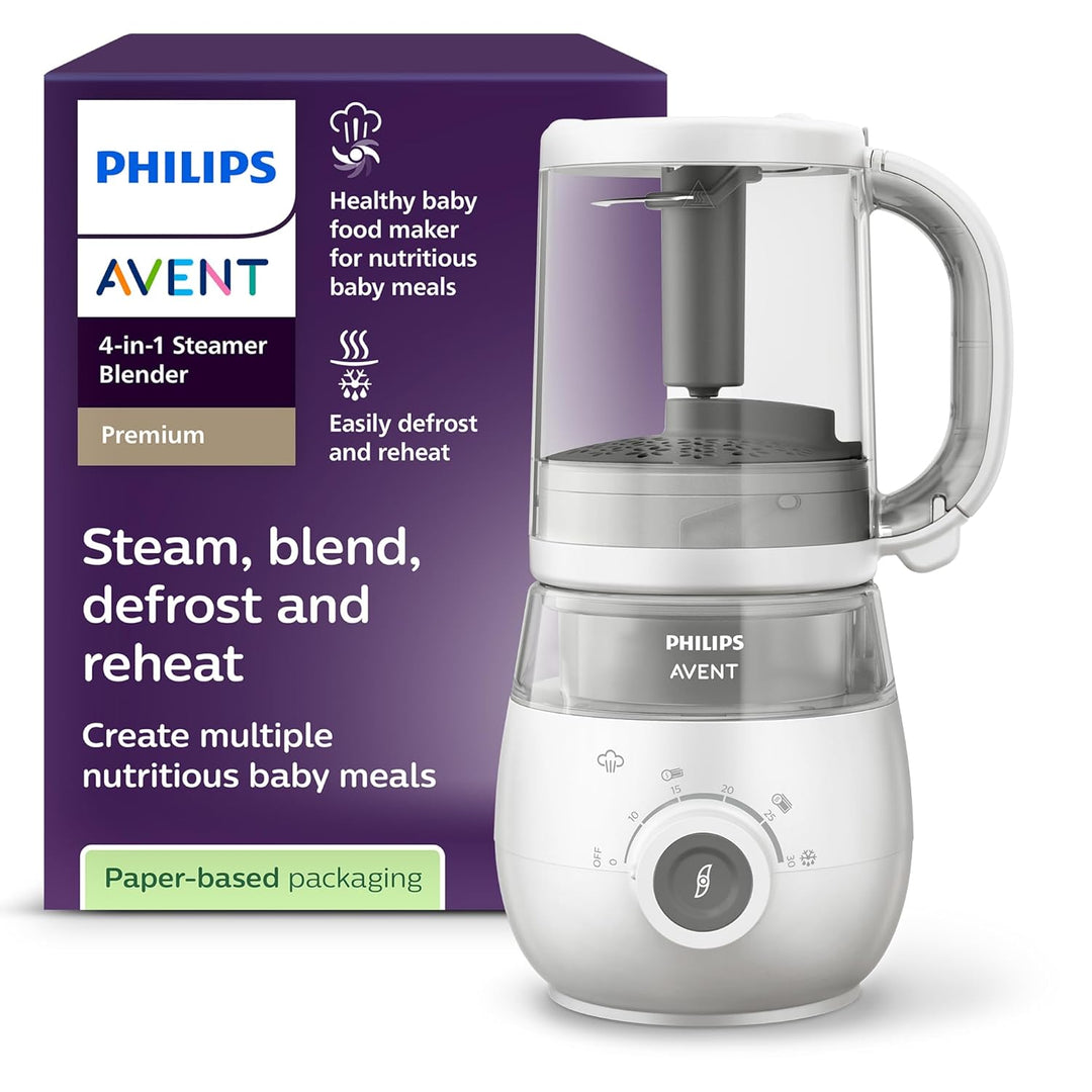 Philips Avent Premium 4-in-1 Dampfgarer, Babynahrungsbereiter, Dampfgarer, Mixen, Auftauen, Aufwärme
