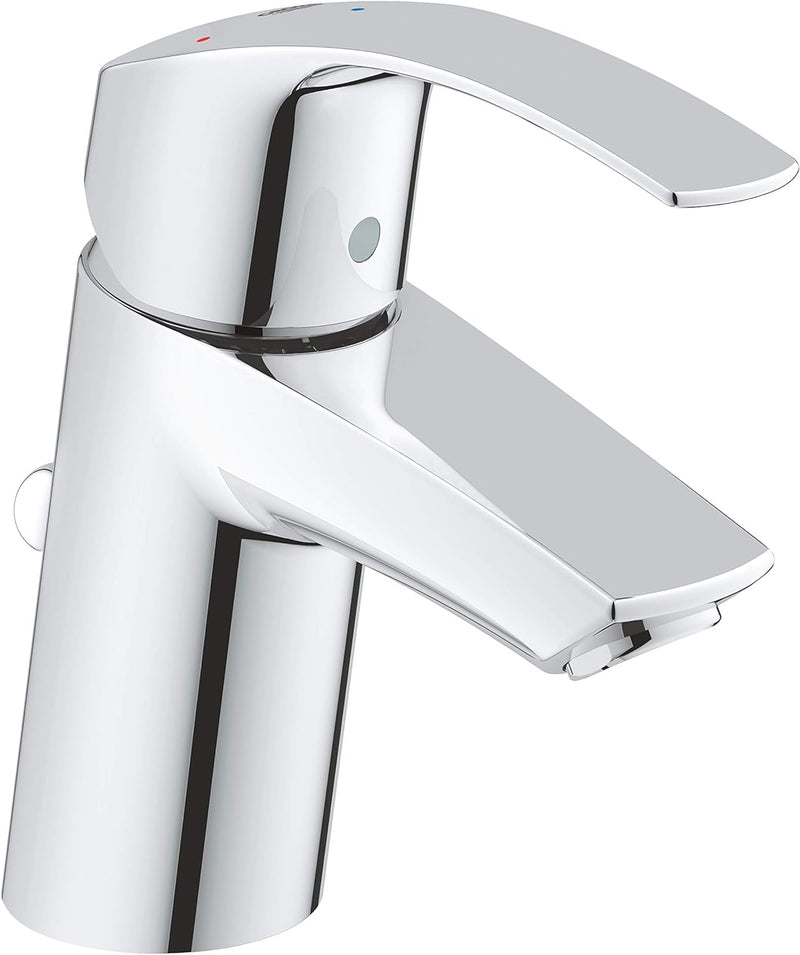 GROHE Eurosmart | Badarmatur - Waschtischarmatur | mit Zugstange, S-Size | 32926002, Silber S mit Zu