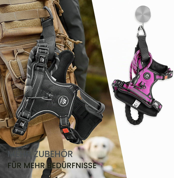 NESTROAD Hundegeschirr Kleine Hunde Rose Rot, Anti Zug Geschirr Gepolstert Brustgeschirr für Kleine