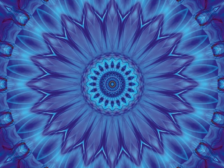 CALVENDO Puzzle Mandala Blaue Wasserblume 1000 Teile Lege-Grösse 64 x 48 cm Foto-Puzzle Bild von Chr