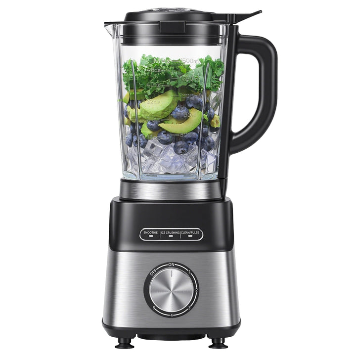 AMZCHEF Standmixer Glas, Standmixer Smoothie Maker 1200W, 1,5L hitzebeständiger Glasbehälter, 5 Gesc