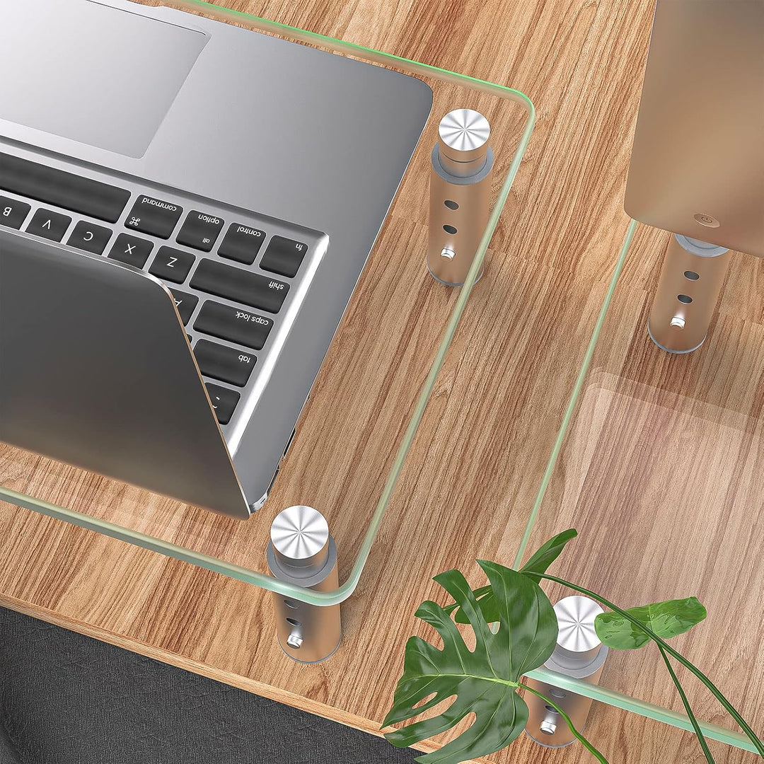 Hemudu Monitorständer, 3 verstellbare Höhen, Computerständer, Schreibtisch-Organizer für PC, Laptop,