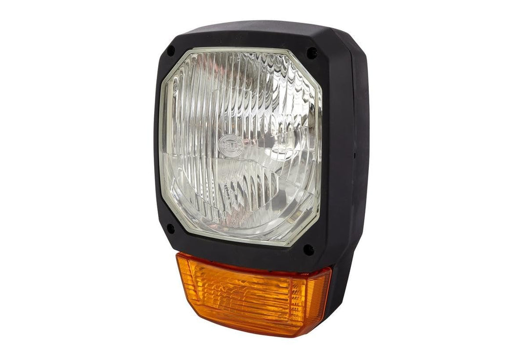 HELLA - Halogen-Hauptscheinwerfer - 12V - Einbau - Lichtscheibenfarbe: gelb - Stecker: DEUTSCH Steck