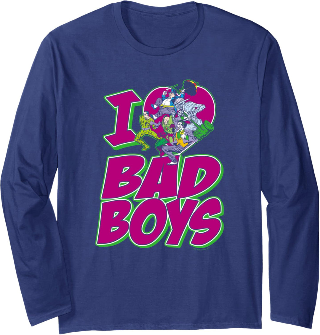 Justice League I Heart Bad Boys Langarmshirt