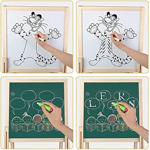 Wakects Multiaktivität Holztafel, 3 in 1 Magnetische Kindertafel mit Ständer, für Kinder mit Zubehör