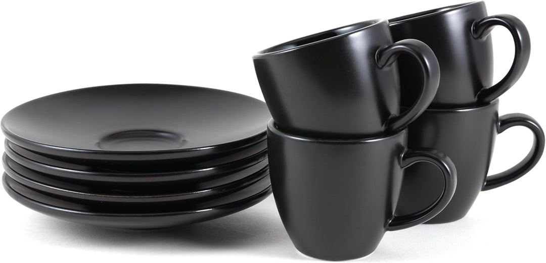 Hanseküche Espressotassen Set aus Steingut – Hochwertiges 4er Set, handgefertigt &amp; dickwandig, Stein