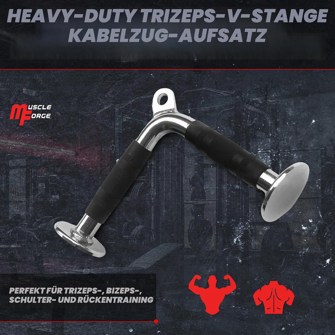 MuscleForge® Aufsatz für Latzug, Seilzug, Griff mit Drehbarem für Kabelmaschine, Kabelzug Griff für
