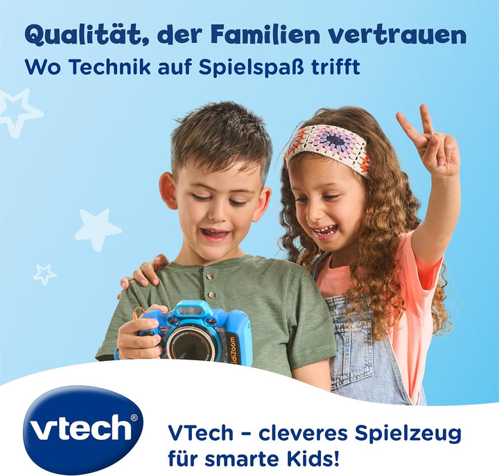 VTech KidiZoom Duo FX in Blau – Robuste Digitalkamera mit kreativen Apps und Spielfunktionen – Für K