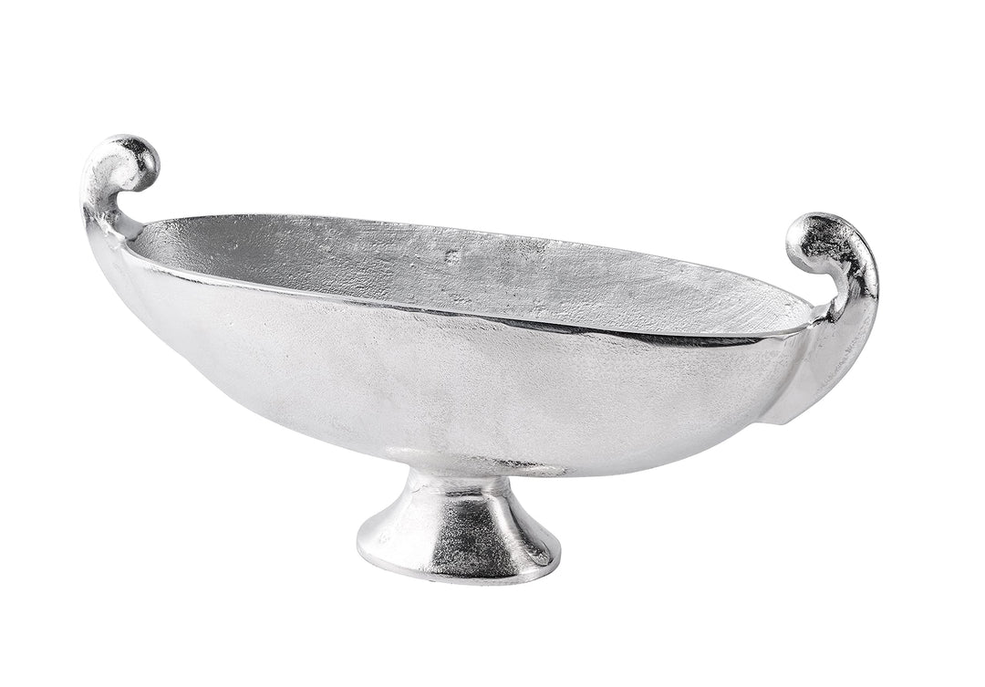 MichaelNoll Schale Dekoteller Aluminium Silber Deko Luxus - Moderne Dekoschale aus Metall - Tischdek