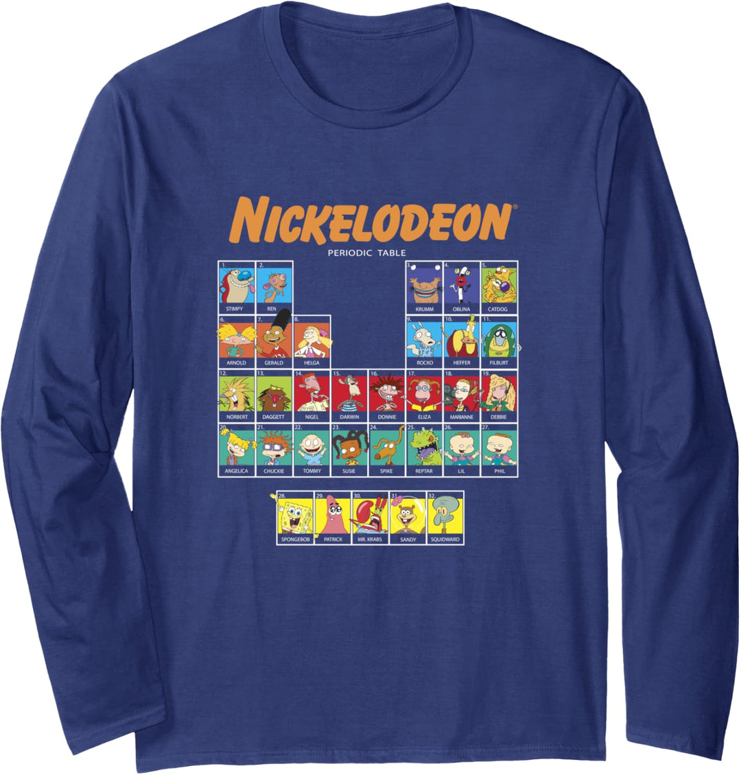 Nickelodeon Periodic Table Of Characters Langarmshirt