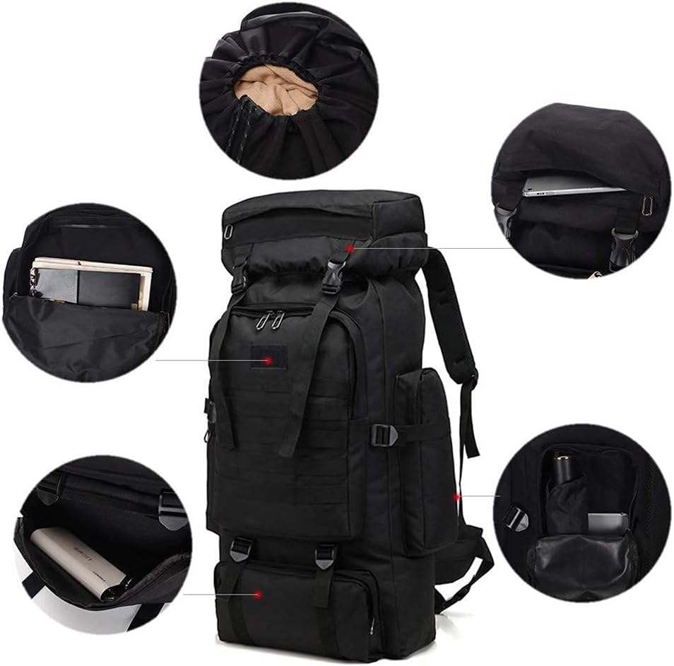 Gross Rucksack 60L-80L Wanderrucksack Wasserdicht für Herren & Damen – Reiserucksack, Notfallrucksac