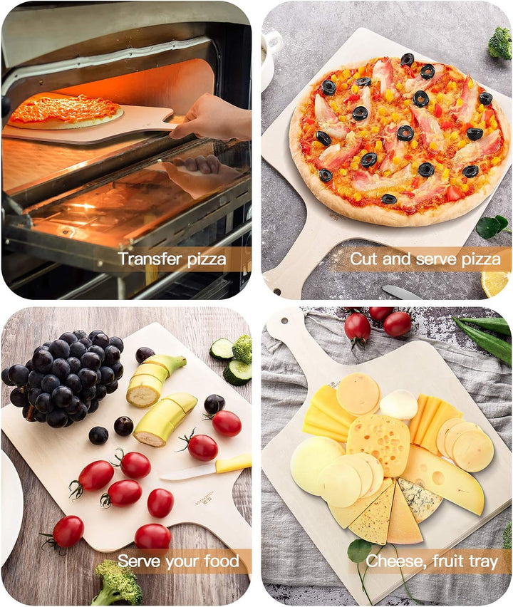 G.a HOMEFAVOR Pizzaschieber Holz, 42 x 30cm Pizzaschaufel Flammkuchenbrett Pizzabrett für Hausgemach