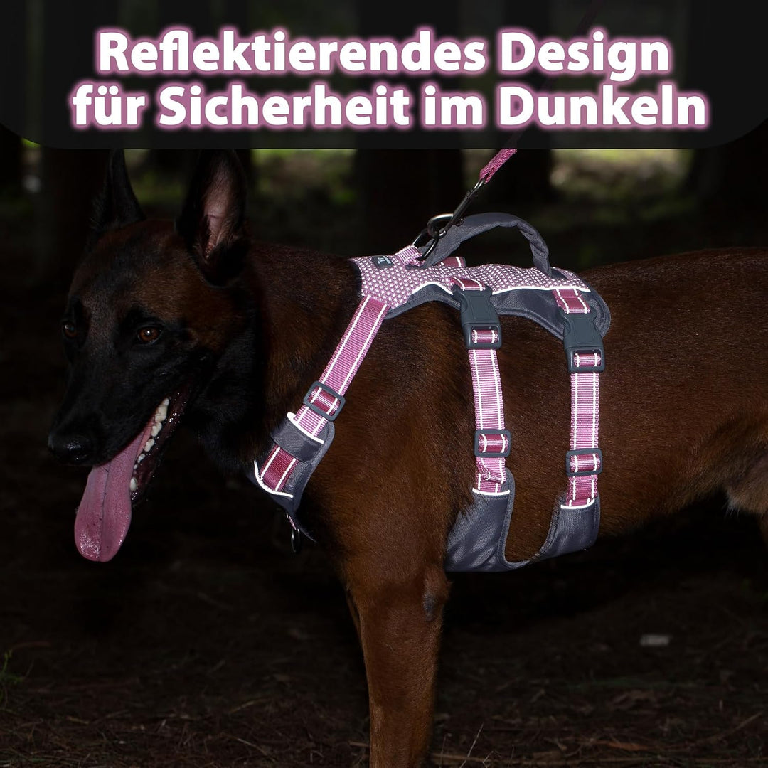 Huntboo Sicherheitsgeschirr Hund Ausbruchsicher, Panikgeschirr für Hunde, Reflektierendes Geschirr H