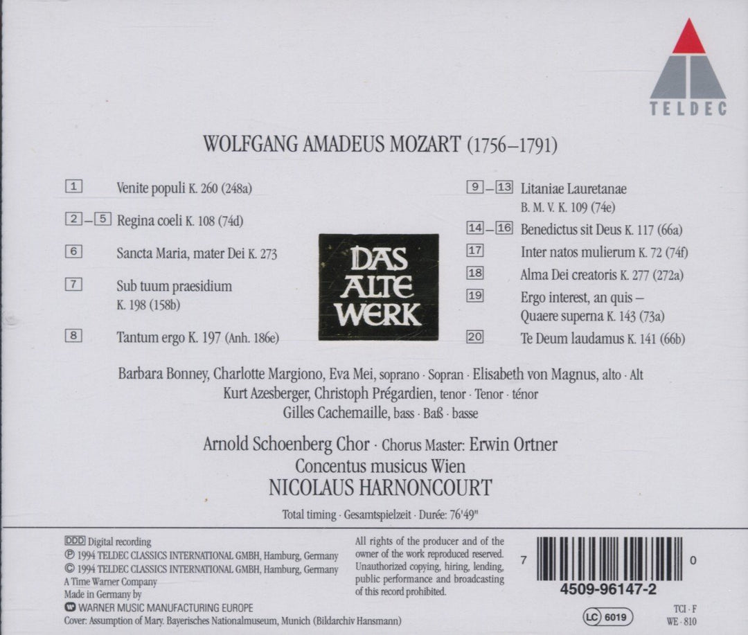 Geistliche Werke, Audio-CD