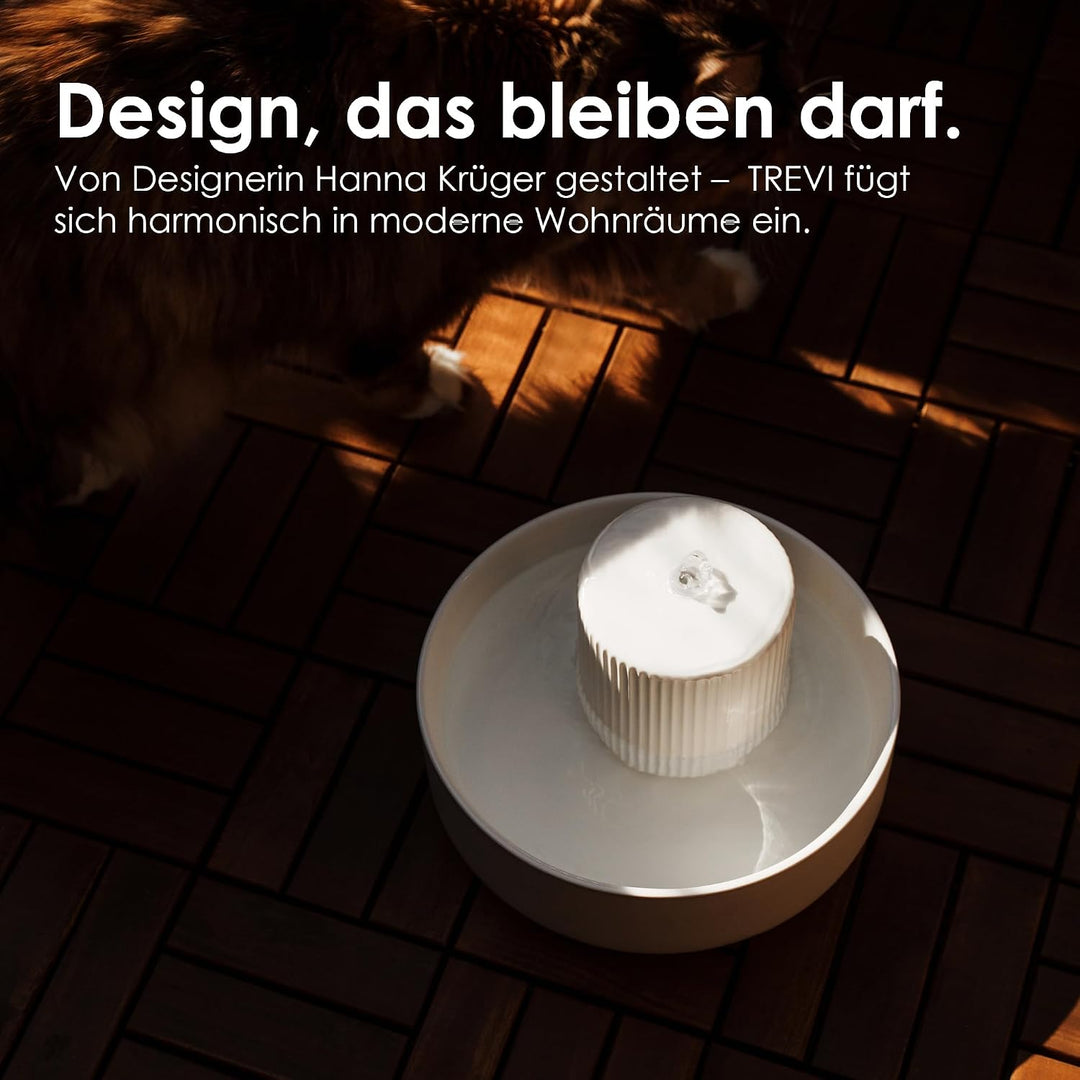 LucyBalu® Trevi Trinkbrunnen für Katzen aus Keramik | Katzenbrunnen für Katzen | Katzentrinkbrunnen