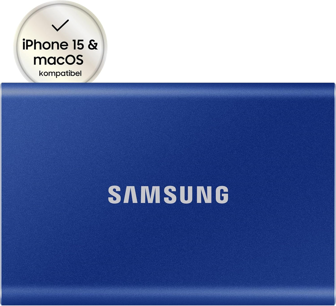 Samsung Portable SSD T7, 500 GB, USB 3.2 Gen.2, 1.050 MB/s Lesen, 1.000 MB/s Schreiben, Externe SSD
