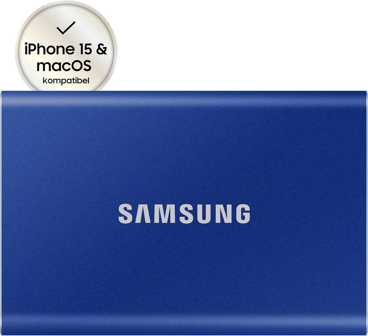 Samsung Portable SSD T7, 500 GB, USB 3.2 Gen.2, 1.050 MB/s Lesen, 1.000 MB/s Schreiben, Externe SSD