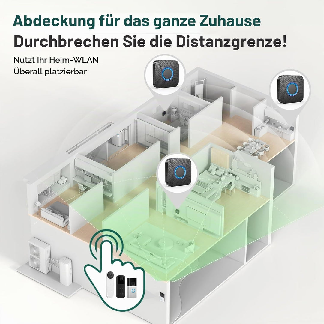 Satisure 2 Pack Funk Erweiterung Set Türklingel, 3-in-1 Türklingel Verlängerung – Kompatibel mit Bli