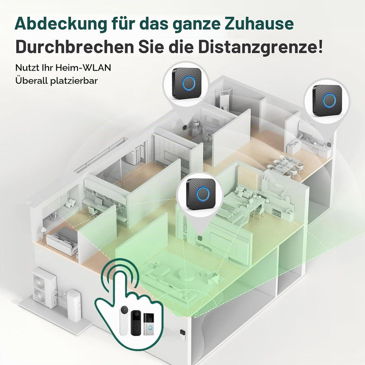 Satisure 2 Pack Funk Erweiterung Set Türklingel, 3-in-1 Türklingel Verlängerung – Kompatibel mit Bli