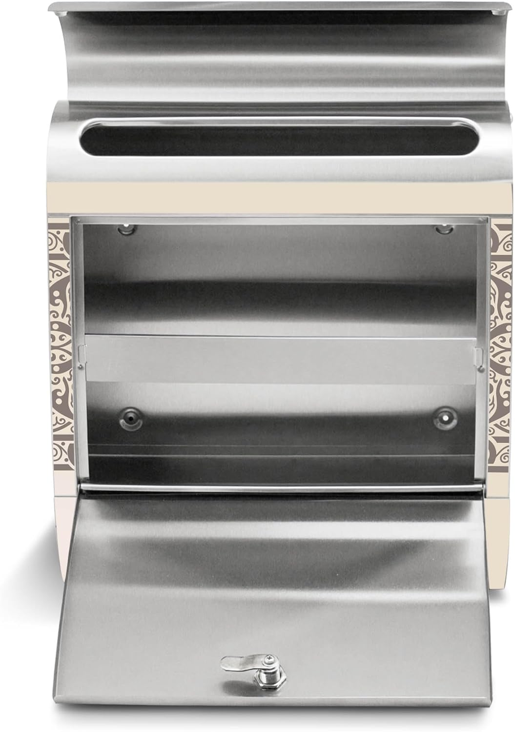 banjado Briefkasten Edelstahl personalisiert 38x43x12cm & 2 Schlüssel - rostfreier Edelstahl Briefka