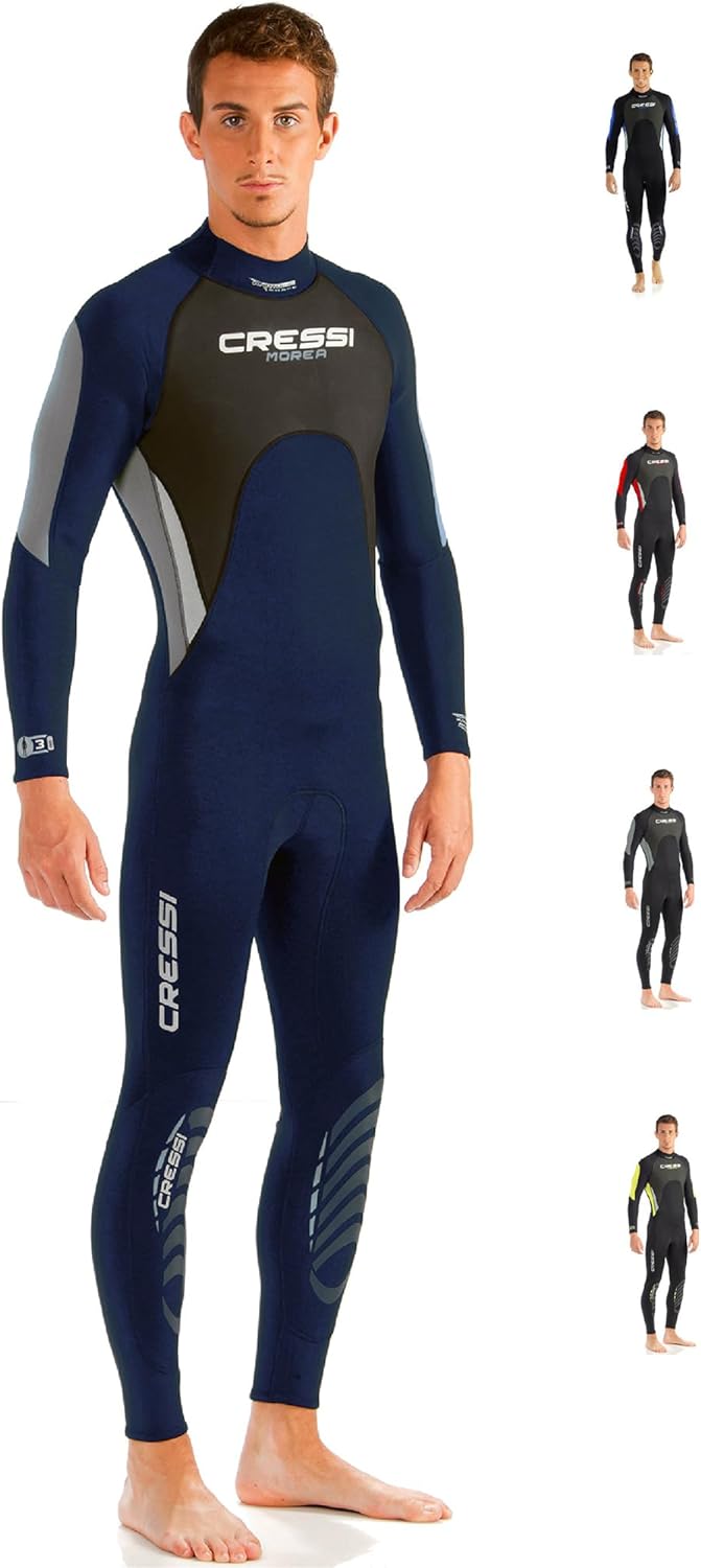 Cressi Morea Herren - Neoprenanzug 3mm für alle Wassersportarten XXL/6 Blau/Silber/Silber, XXL/6 Bla