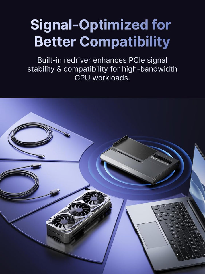 MINISFORUM DEG2 Thunderbolt 5 (80 Gbit/s, 140 W) und OCuLink eGPU-Erweiterungsdock, PCIe x16, mit M.