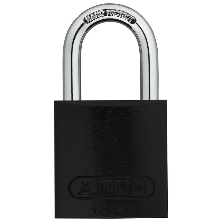 ABUS Aluminium-Vorhangschloss 72/40, schwarz, 43959 Schwarz Einheitsgrösse, Schwarz Einheitsgrösse
