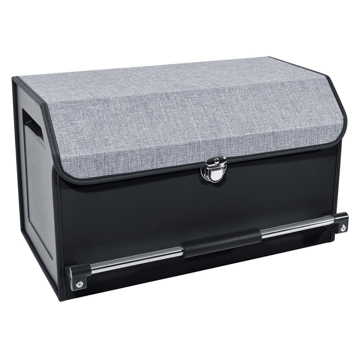 Leder Auto Kofferraum Organizer mit Deckel & stabilem Griff | 45L Multifunktionaler Organizer mit Fä