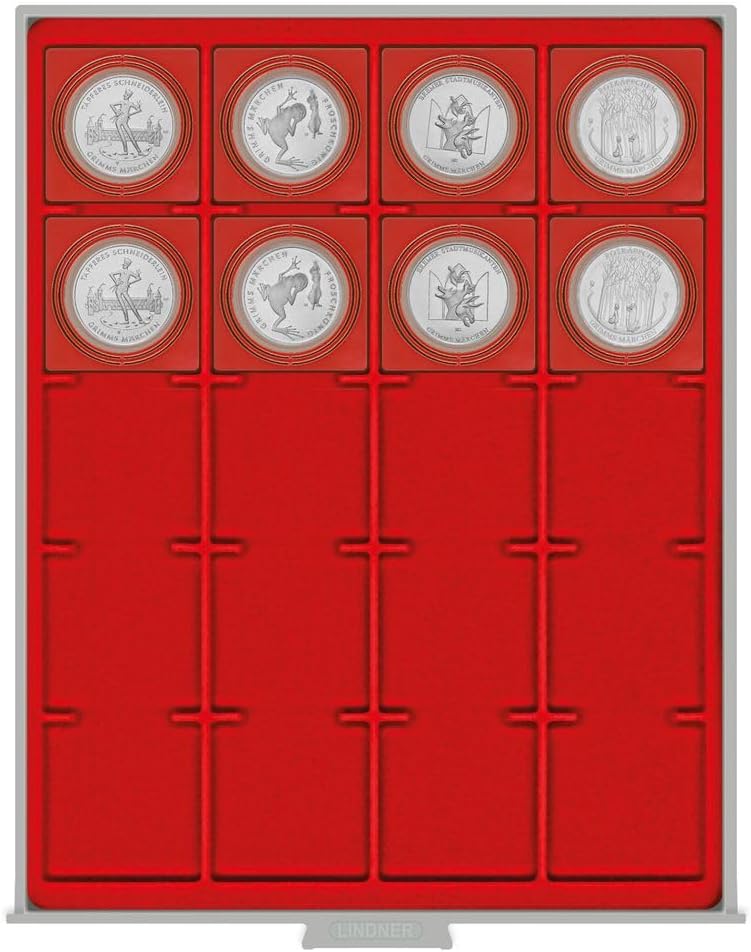 Münzbox Standard mit 20 quadratischen Fächern für LINDNER Münzbox-Inletts 51x51 mm