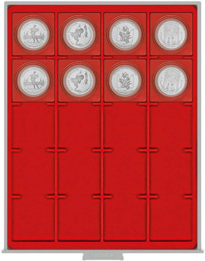 Münzbox Standard mit 20 quadratischen Fächern für LINDNER Münzbox-Inletts 51x51 mm