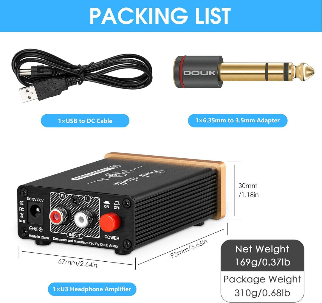 Douk Audio U3 Mini Class A Kopfhörerverstärker Stereo Headphone Amplifier
