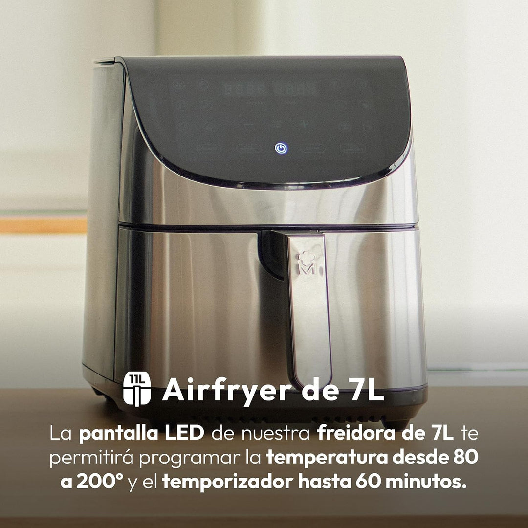 MasterPRO Rocket 700 | Freidora Sin Aceite | Capacidad de 7 L y 1700 W de Potencia | Pantalla LED Tá