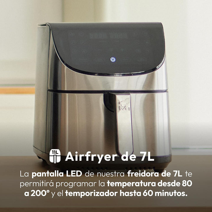 MasterPRO Rocket 700 | Freidora Sin Aceite | Capacidad de 7 L y 1700 W de Potencia | Pantalla LED Tá