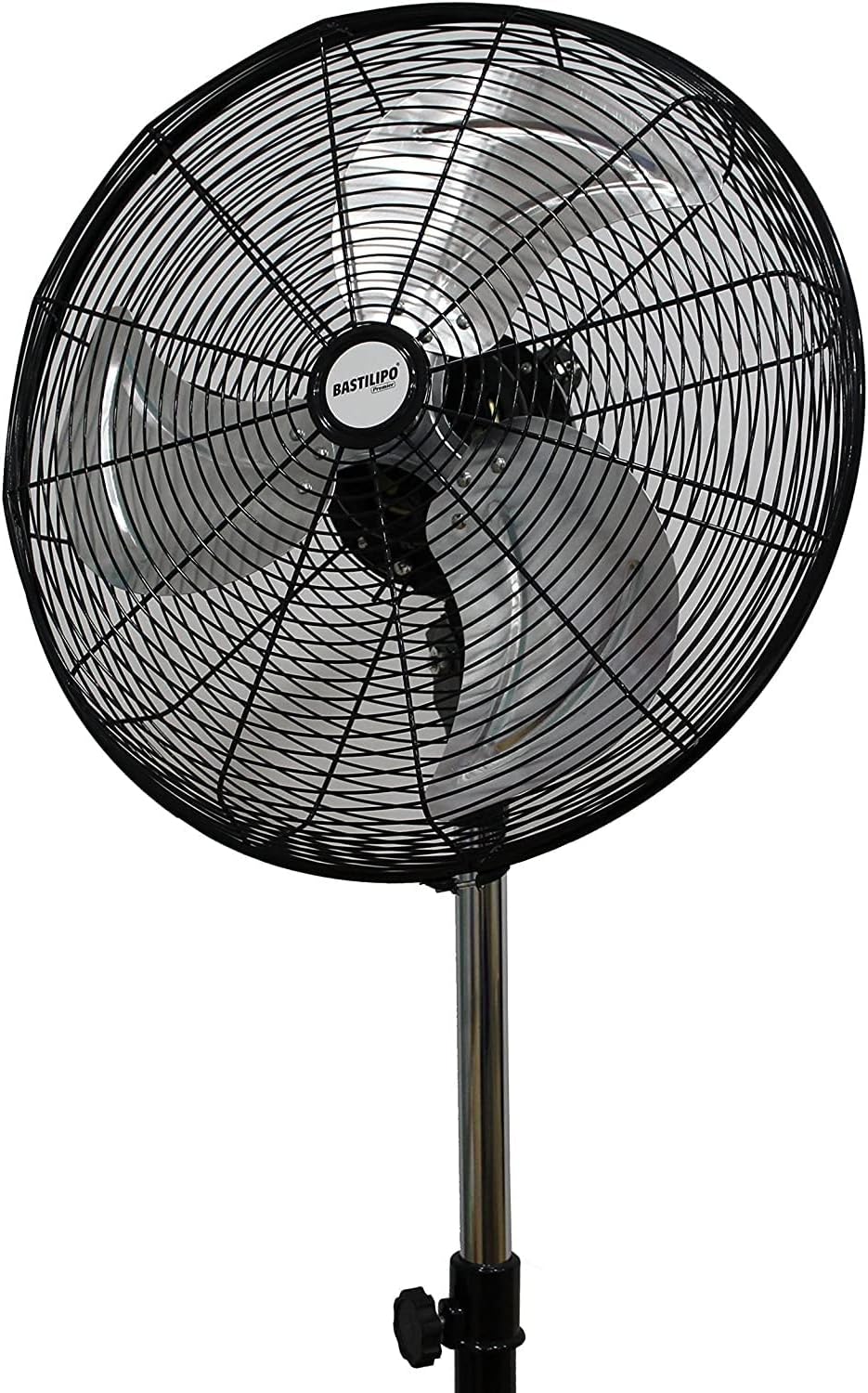 Bastilipo – 45 cm Industrie-Standventilator, 3 Geschwindigkeiten, oszillierender Kopf, 90 W, Schwarz