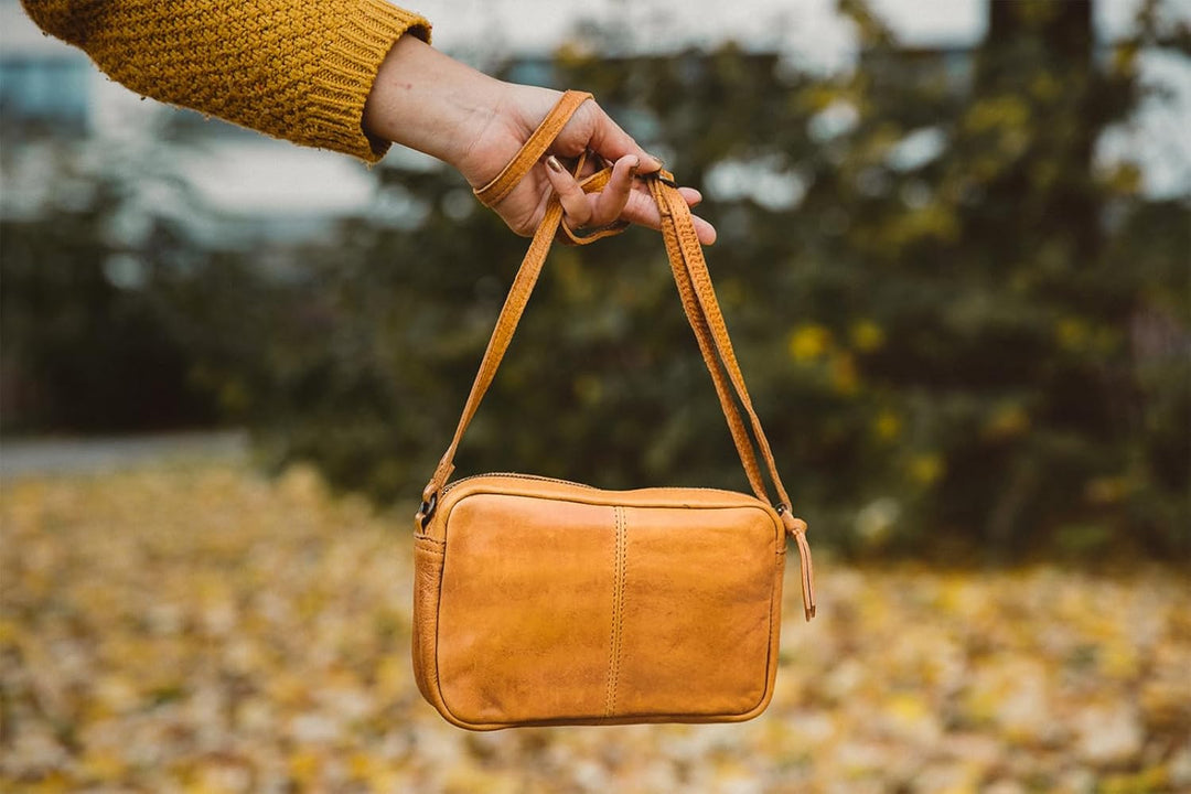 Gusti Handtasche Leder - Dominic Damen Handtasche Schultertasche Partytasche Festivaltasche Ledertas