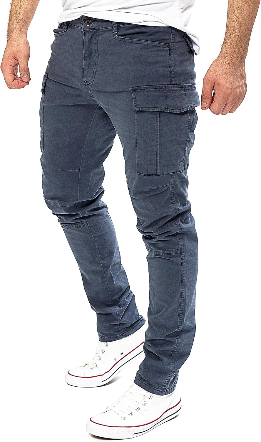 Yazubi Jayden - Herren Cargo Hose - Baumwoll Cargo Jeans 28W / 30L Grau (Turbulence 194215), 28W / 3