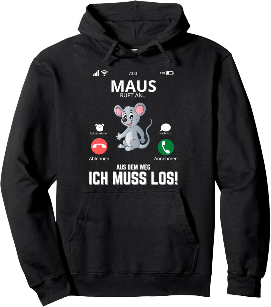 Maus Ruft An - Lustiges Mäuse Kinder Pullover Hoodie