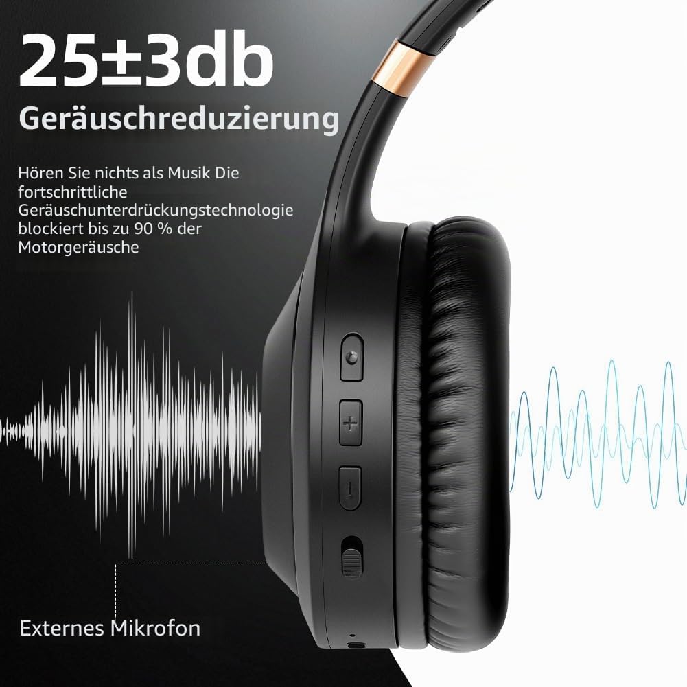 AXFEE ANC kabellose kopfhörer, Over Ear kopfhörer, kabellos Bluetooth mit Active Noise Cancelling 45