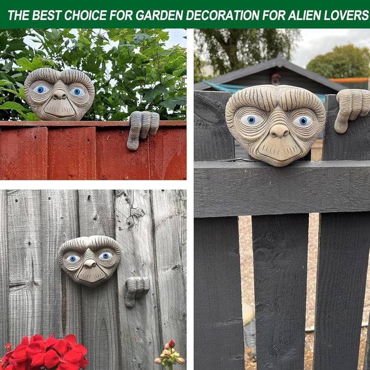 Outdoor Garten Statuen Dekor, Baumgesicht Gartenornamente Outdoor Alien Gartendekoration Gartengesic